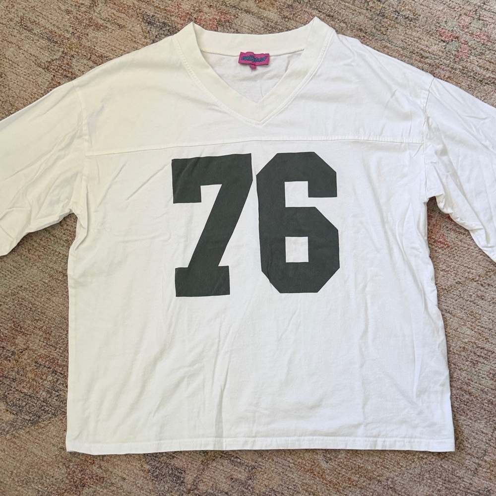 Edikted White Tee with Black '76' Print